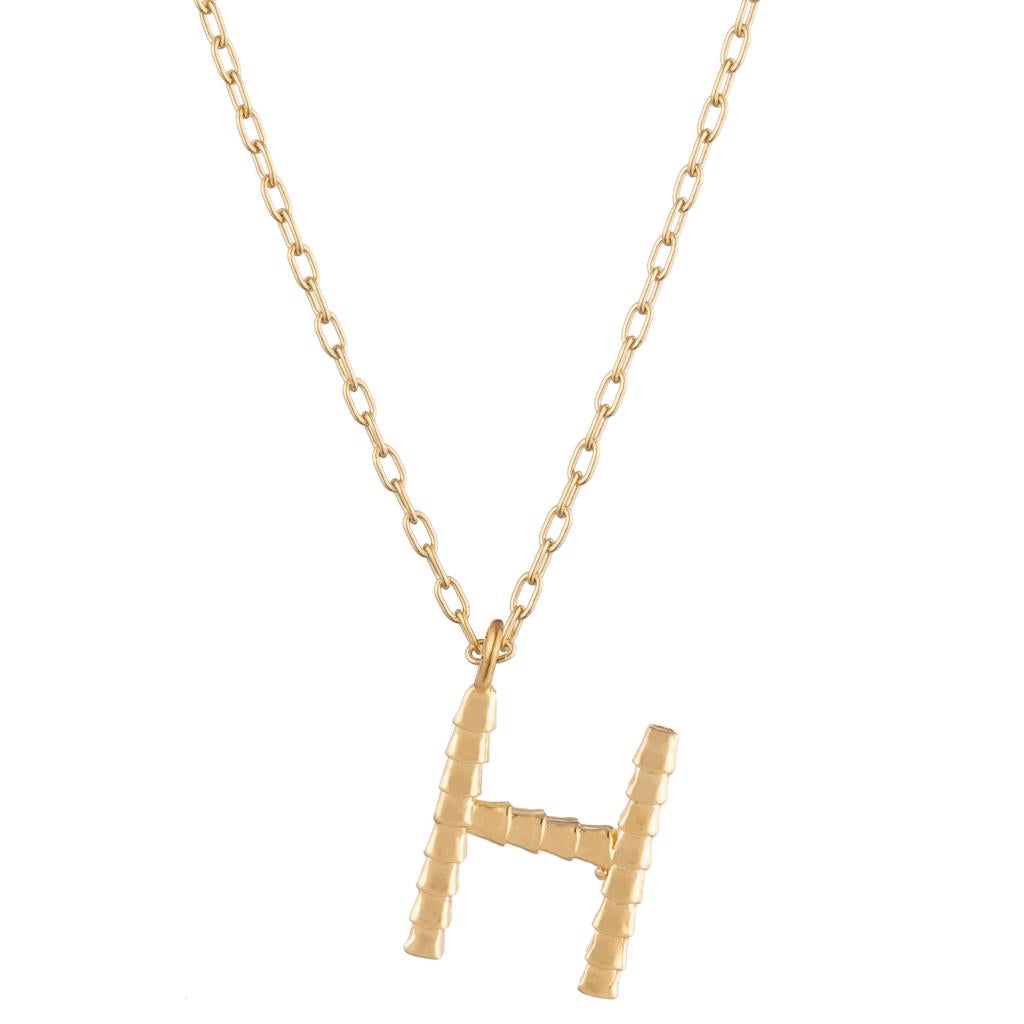 Dalasini Isiro Gold Vertebrae Charm Letter H