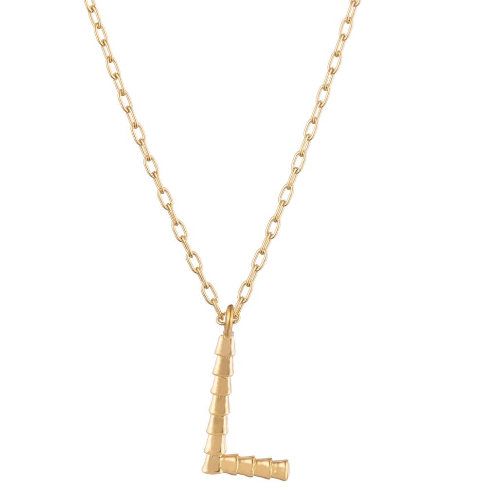 Dalasini Isiro Gold Vertebrae Charm Letter L