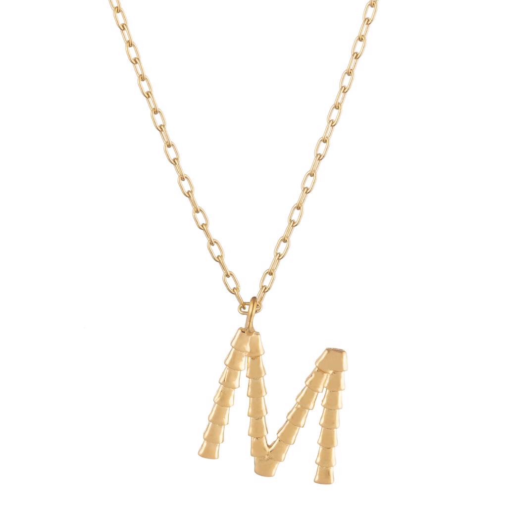Dalasini Isiro Gold Vertebrae Charm Letter M