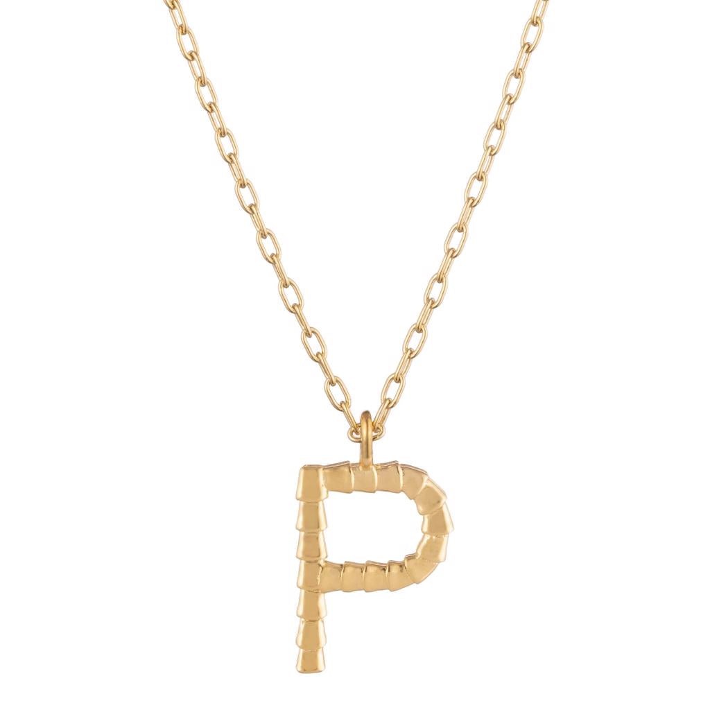 Dalasini Isiro Gold Vertebrae Charm Letter P