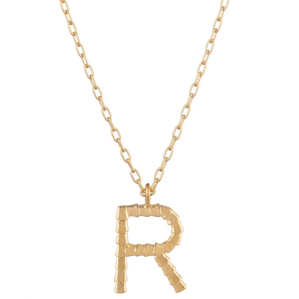 Dalasini Isiro Gold Vertebrae Charm Letter R