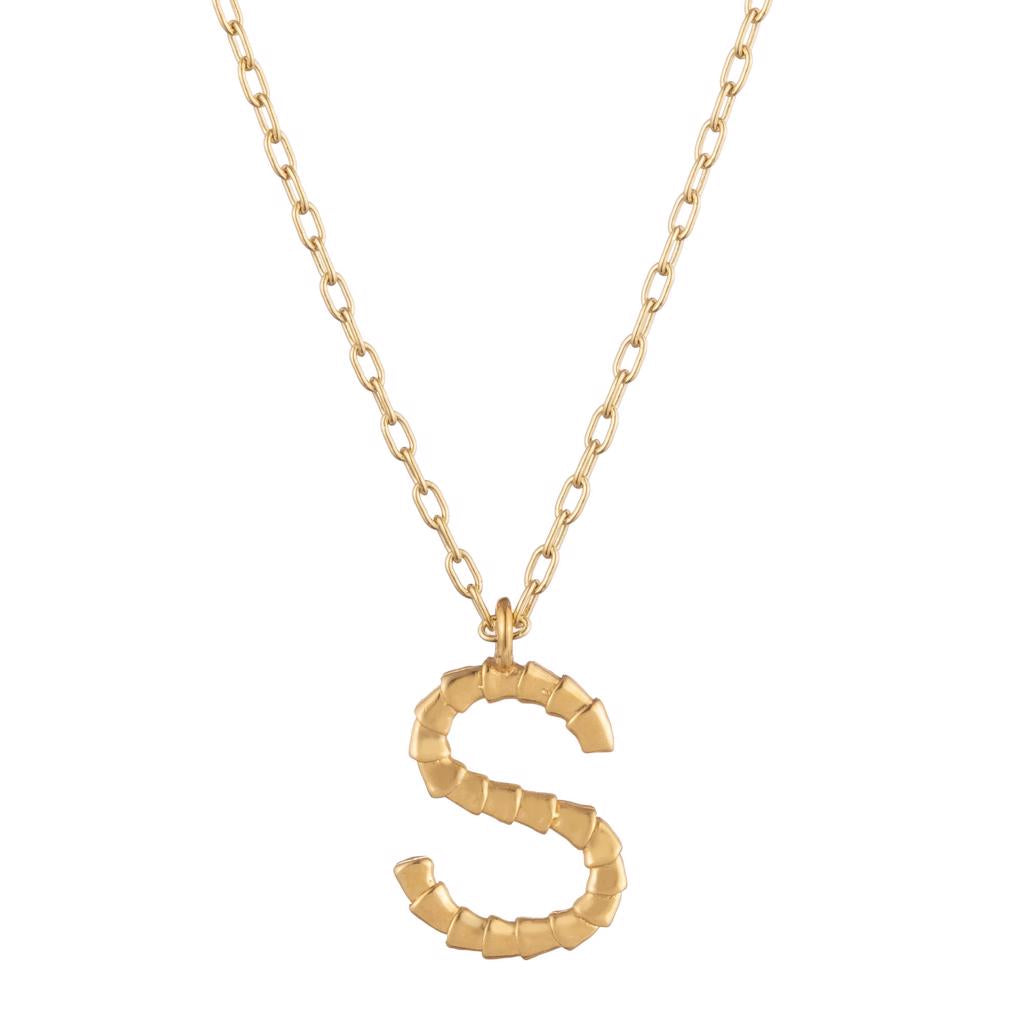 Dalasini Isiro Gold Vertebrae Charm Letter S