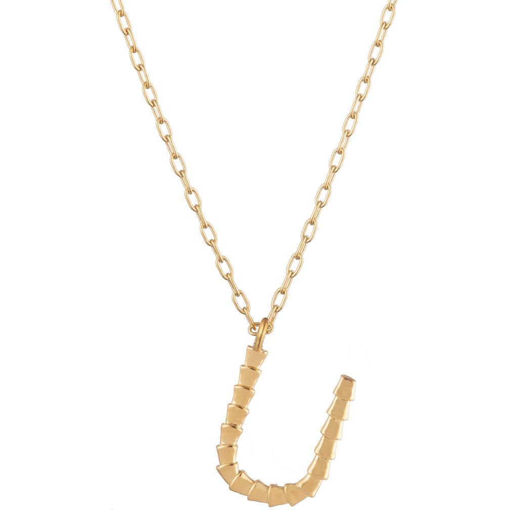 Dalasini Isiro Gold Vertebrae Charm Letter U