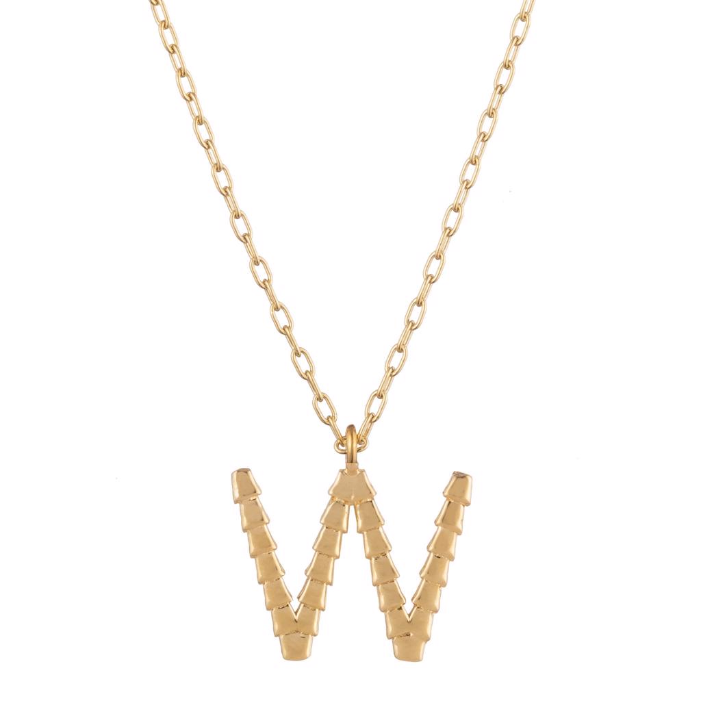 Dalasini Isiro Gold Vertebrae Charm Letter W
