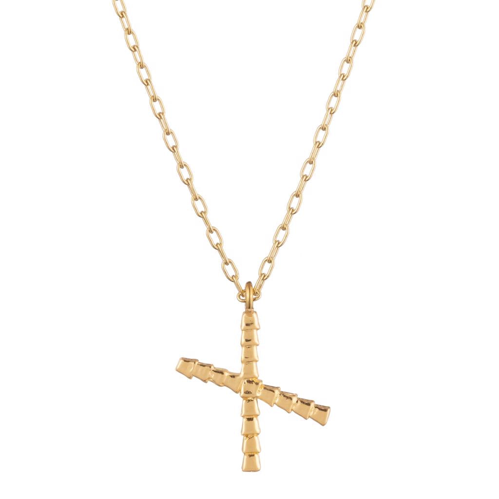 Dalasini Isiro Gold Vertebrae Charm Letter X