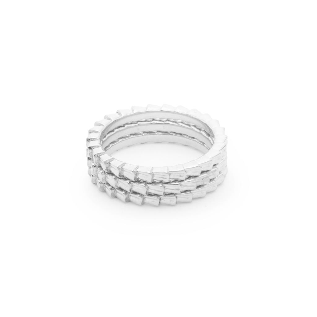 Dalasini Isiro Sterling Silver Vertebrae 2MM Ring Stack