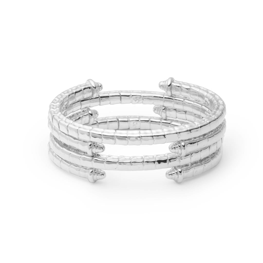 Dalasini Isiro Sterling Silver Vertebrae Bracelet Stacked