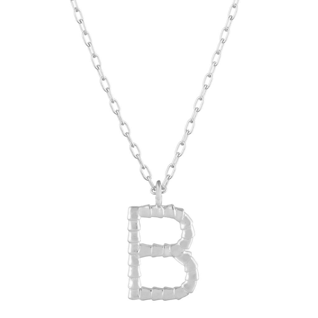 Dalasini Isiro Sterling Silver Vertebrae Charm Letter B