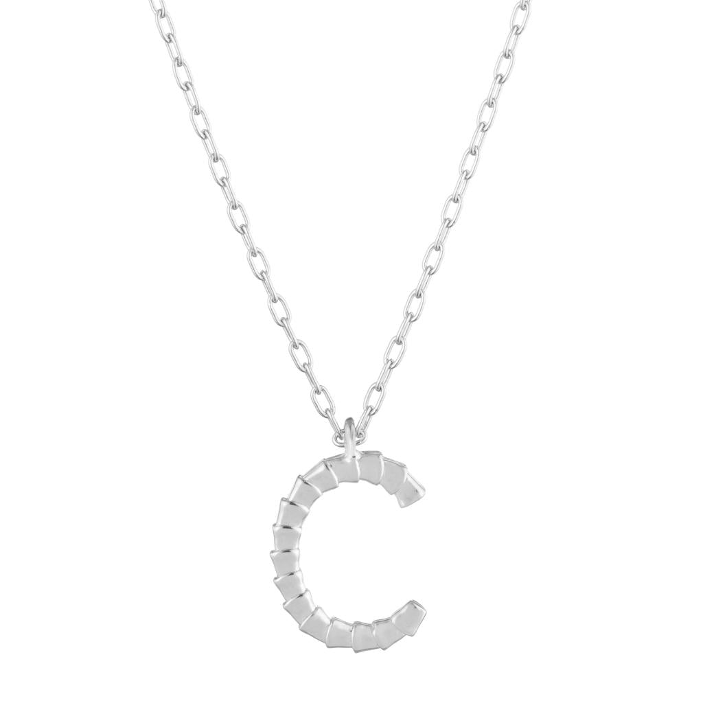 Dalasini Isiro Sterling Silver Vertebrae Charm Letter C