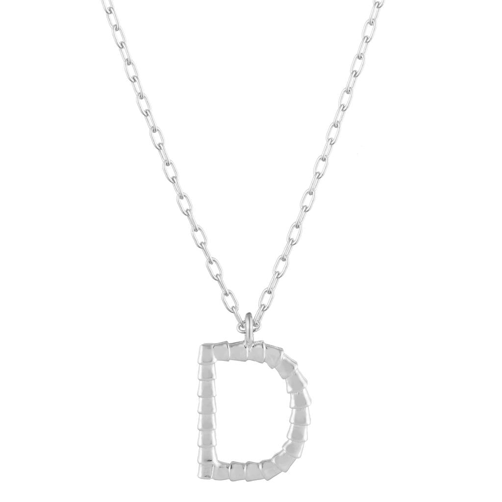 Dalasini Isiro Sterling Silver Vertebrae Charm Letter D