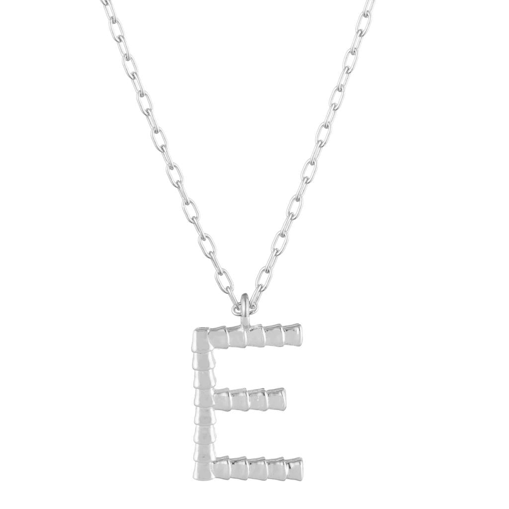 Dalasini Isiro Sterling Silver Vertebrae Charm Letter E