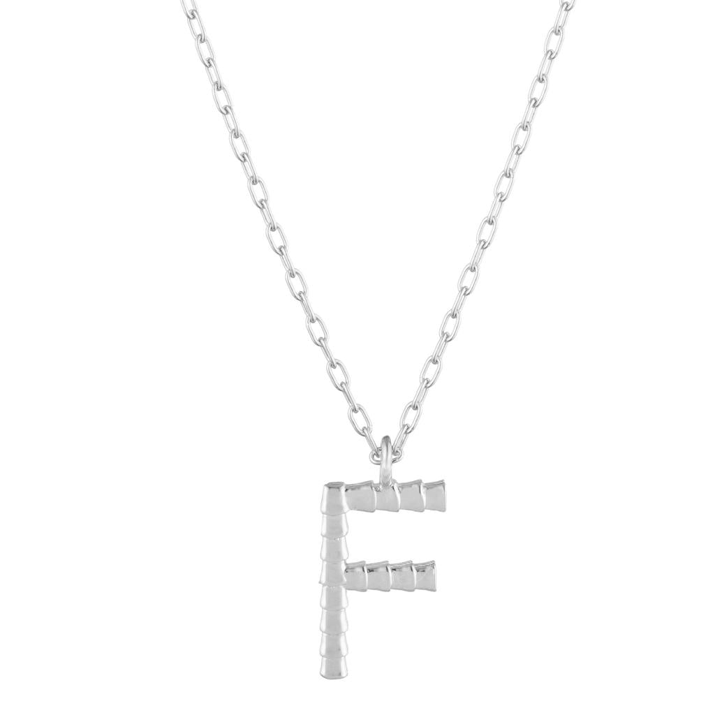 Dalasini Isiro Sterling Silver Vertebrae Charm Letter F