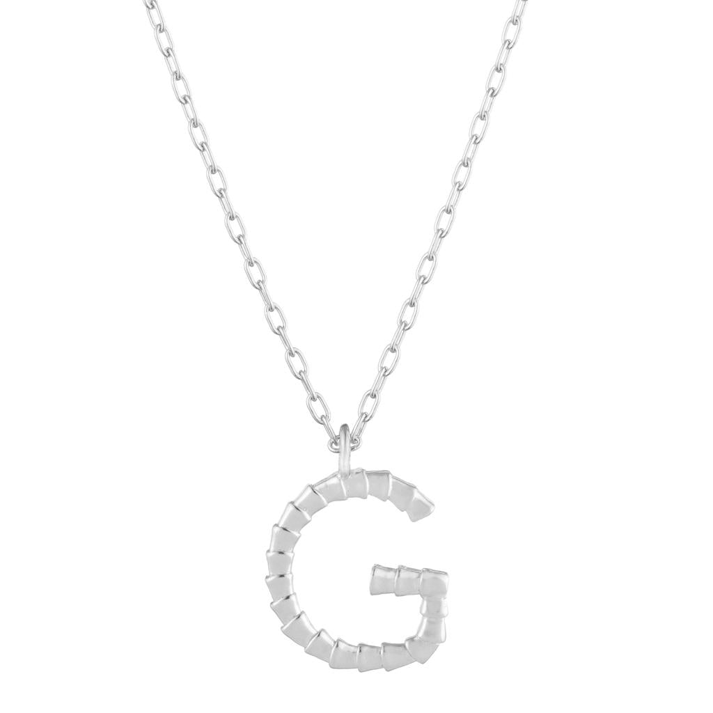 Dalasini Isiro Sterling Silver Vertebrae Charm Letter G