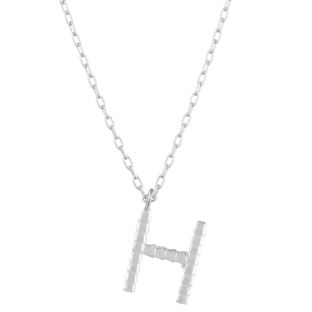 Dalasini Isiro Sterling Silver Vertebrae Charm Letter H