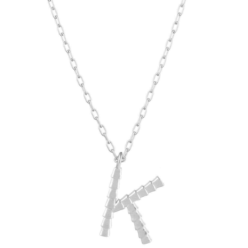 Dalasini Isiro Sterling Silver Vertebrae Charm Letter K
