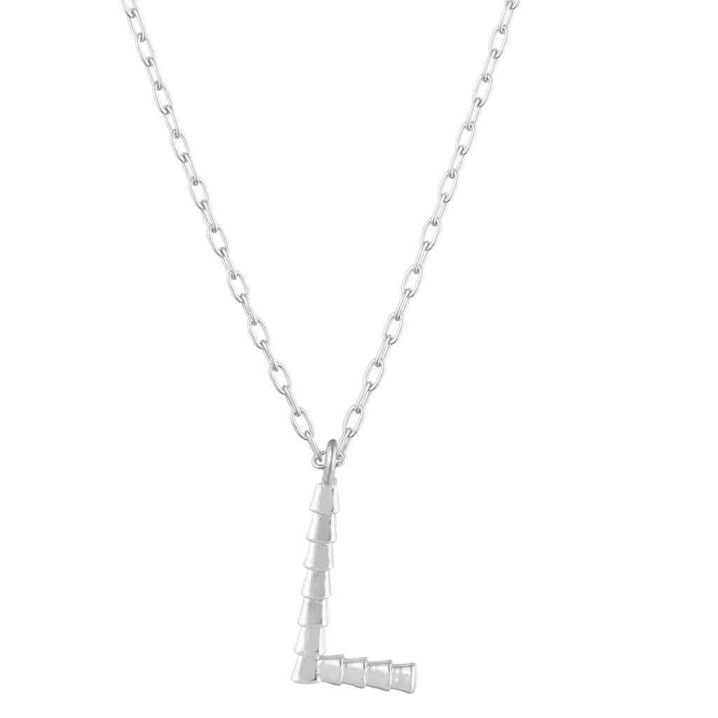 Dalasini Isiro Sterling Silver Vertebrae Charm Letter L