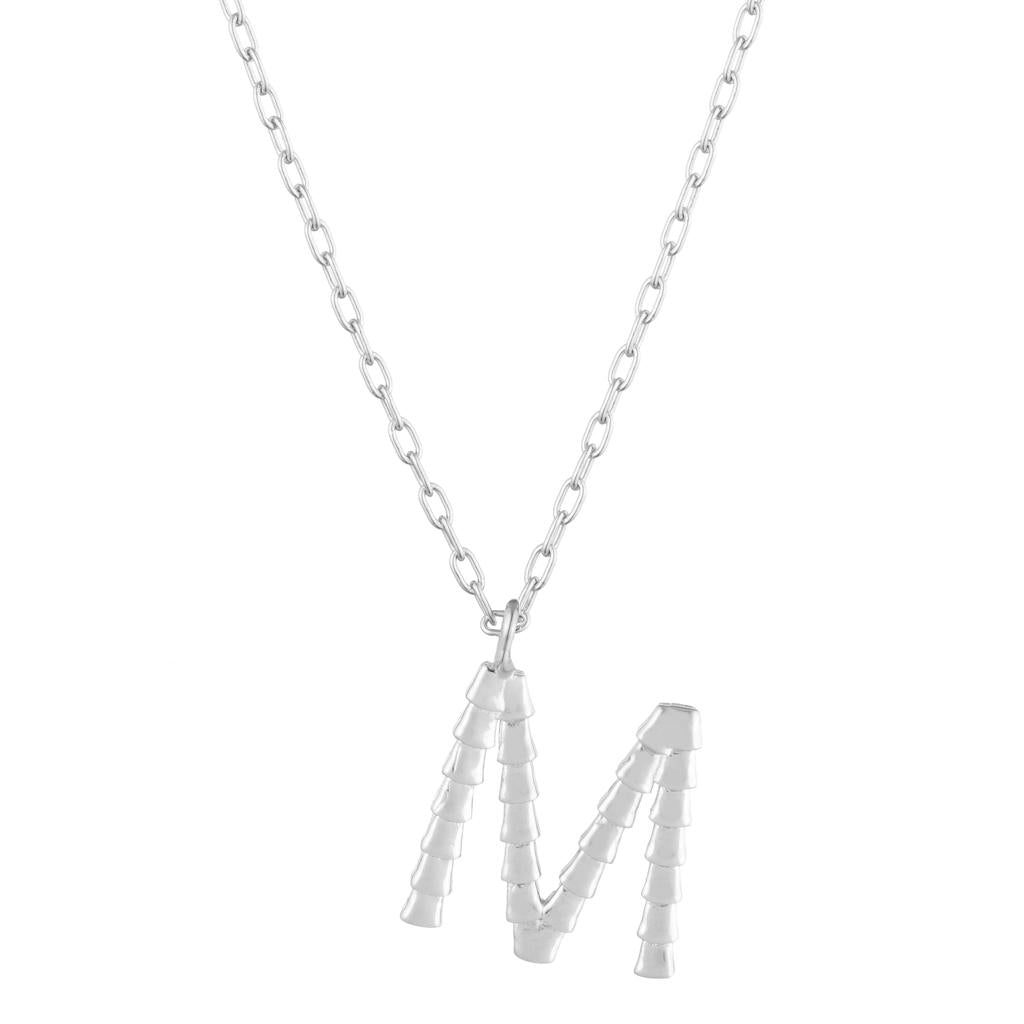 Dalasini Isiro Sterling Silver Vertebrae Charm Letter M