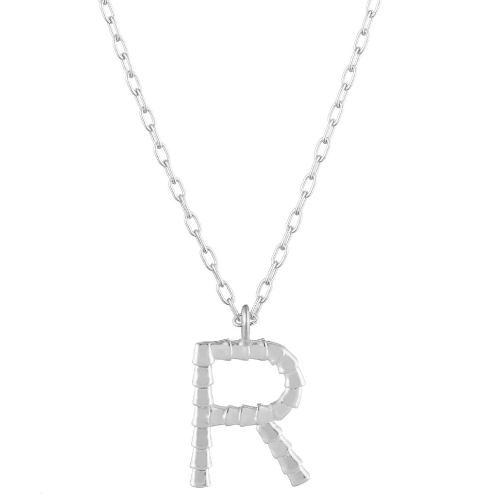 Dalasini Isiro Sterling Silver Vertebrae Charm Letter R