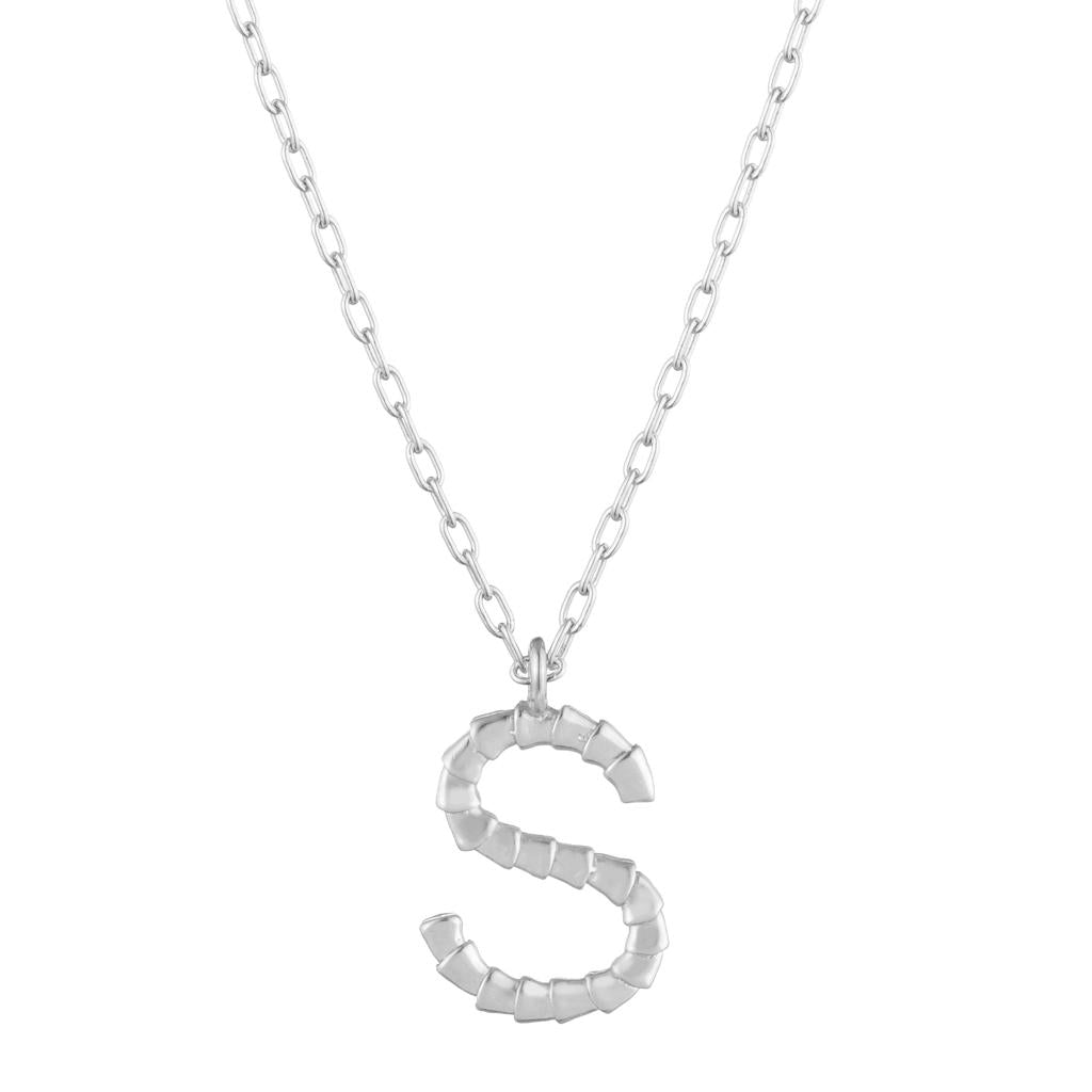 Dalasini Isiro Sterling Silver Vertebrae Charm Letter S