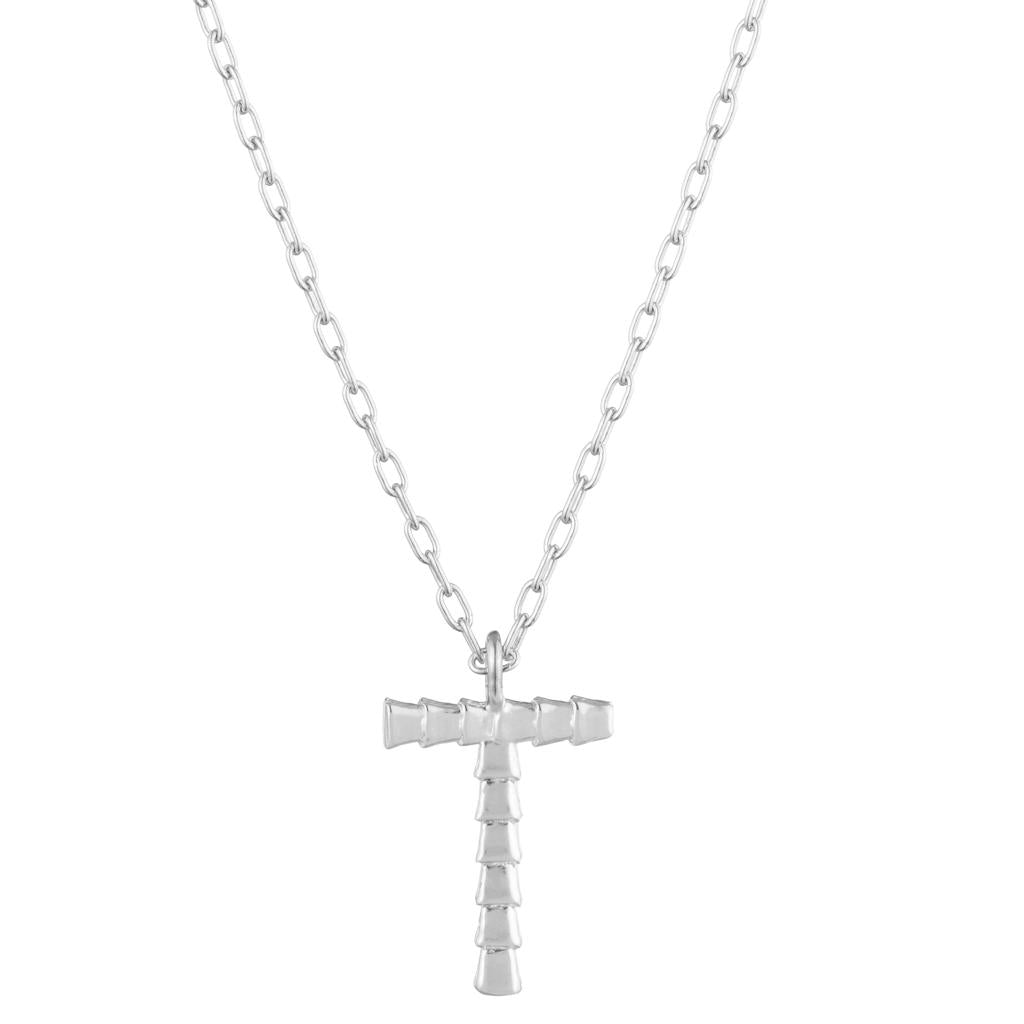 Dalasini Isiro Sterling Silver Vertebrae Charm Letter T