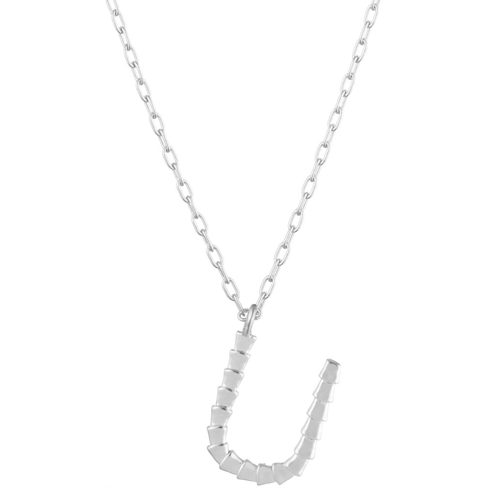 Dalasini Isiro Sterling Silver Vertebrae Charm Letter U