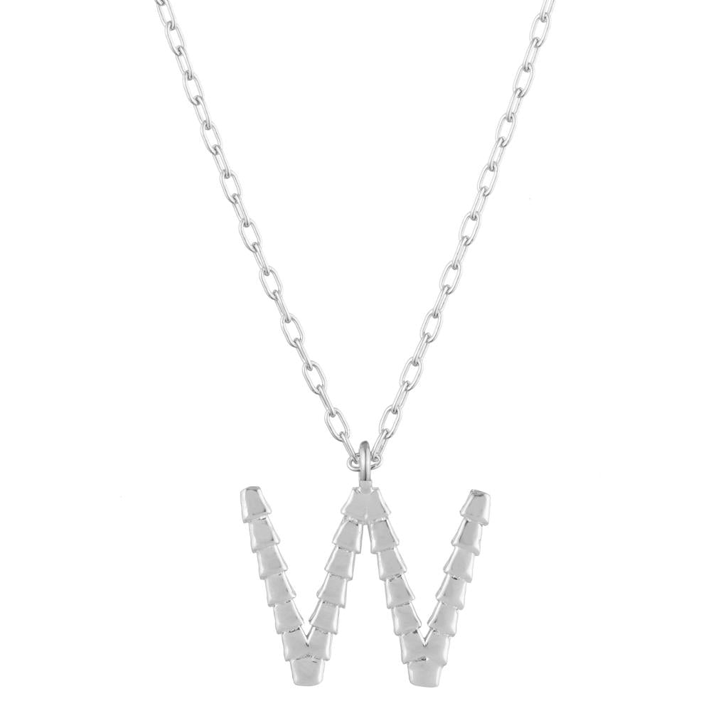 Dalasini Isiro Sterling Silver Vertebrae Charm Letter W