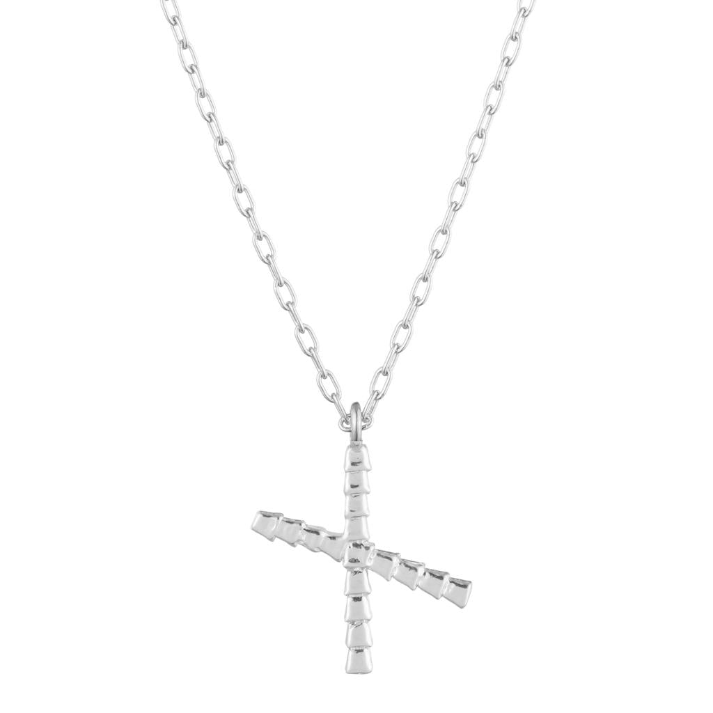 Dalasini Isiro Sterling Silver Vertebrae Charm Letter X