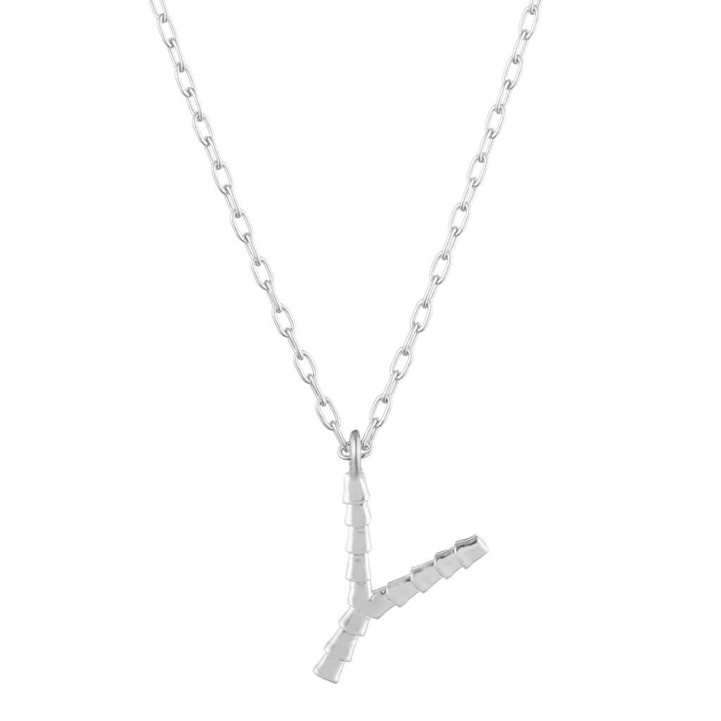 Dalasini Isiro Sterling Silver Vertebrae Charm Letter Y