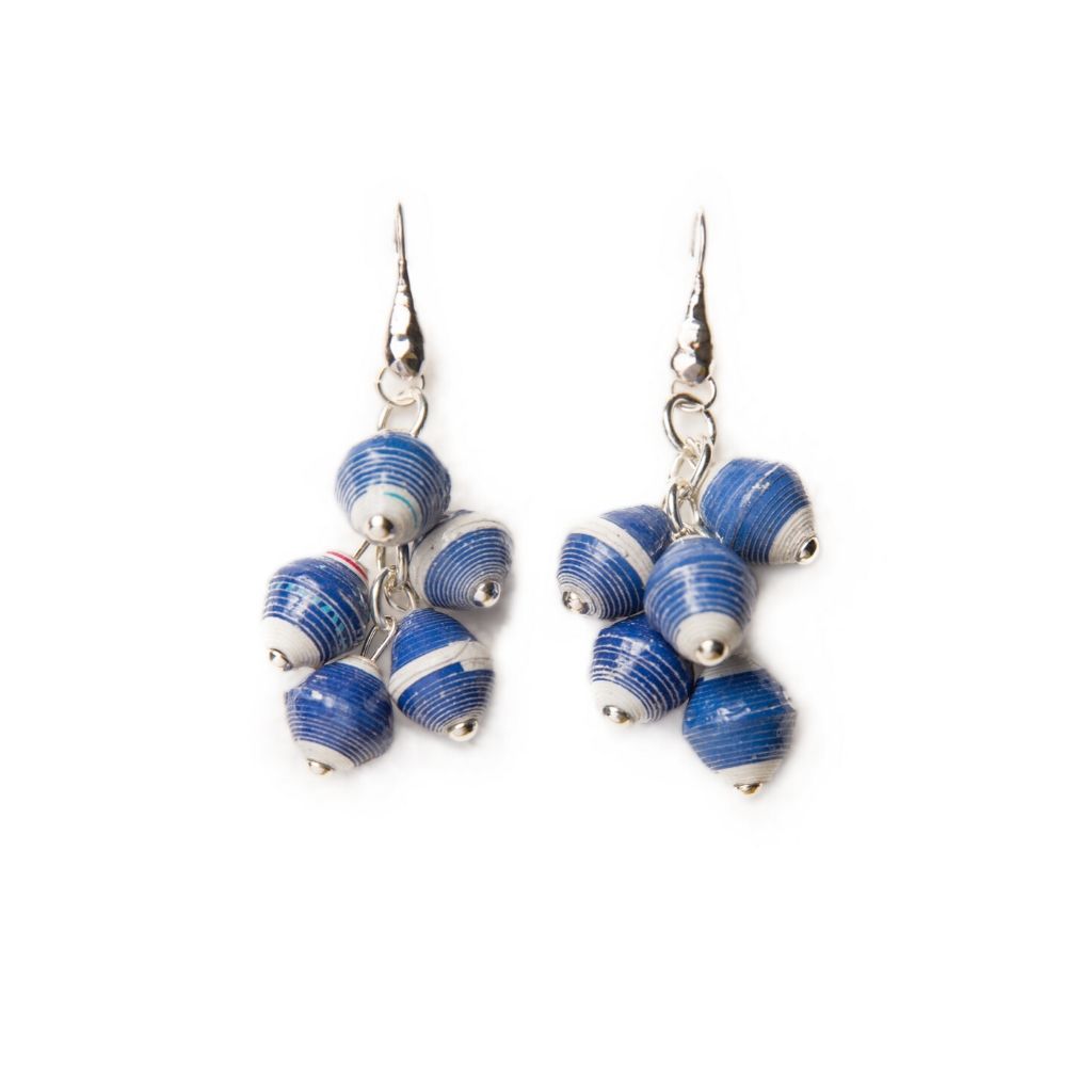 Dalasini Lamu Sterling Silver and Paper Bead Earrings