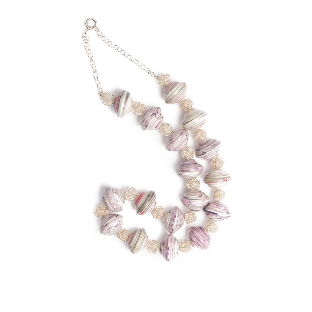 Dalasini Mombasa Sterling Silver and Paper Bead Necklace Top