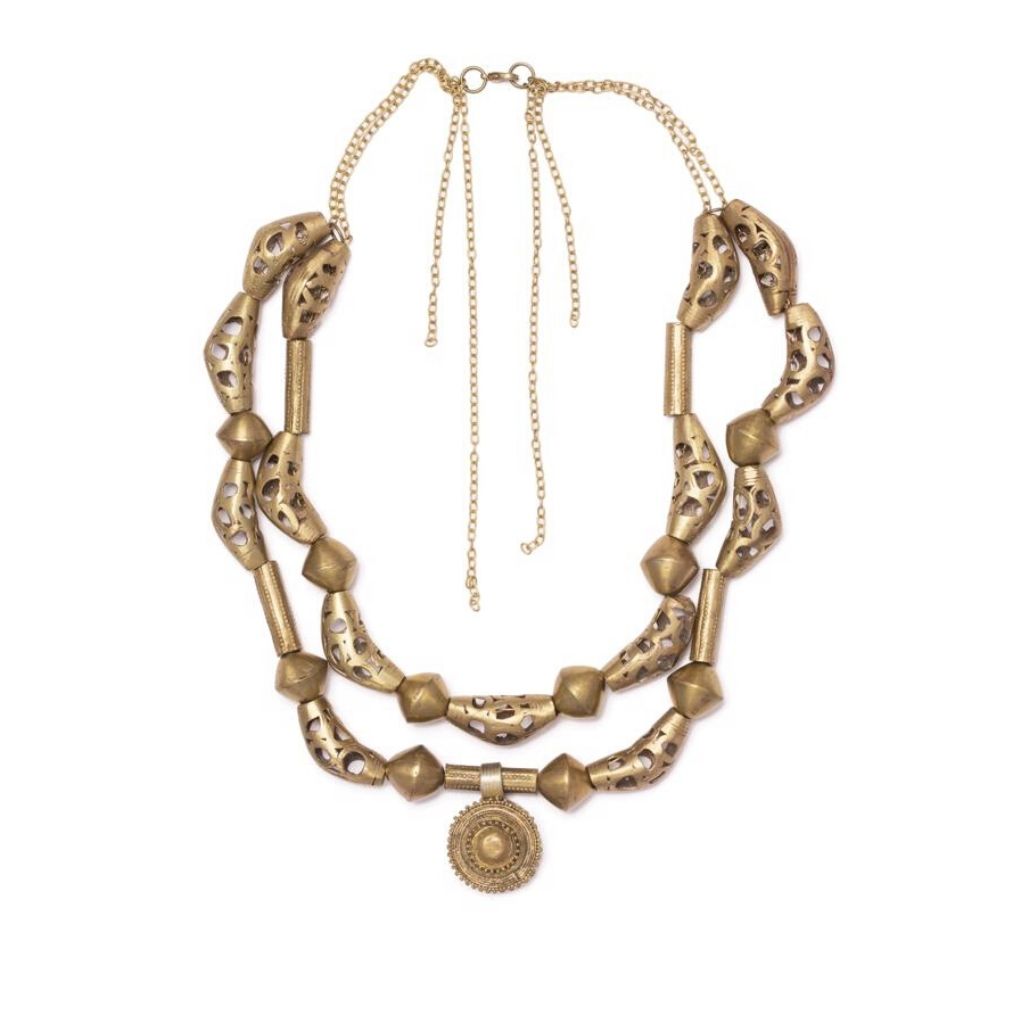 Dalasini Oyo Vingate Brass Necklace Top