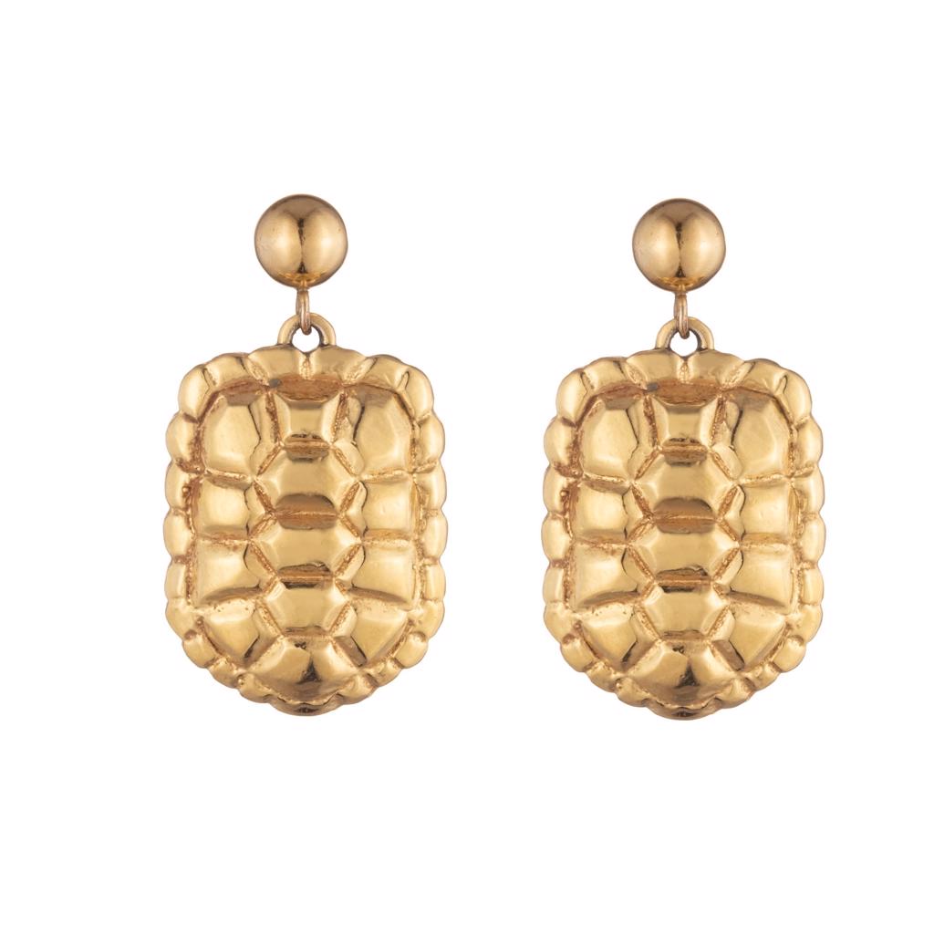 Dalasini Sahel Gold Tortoise Shell Earrings Front