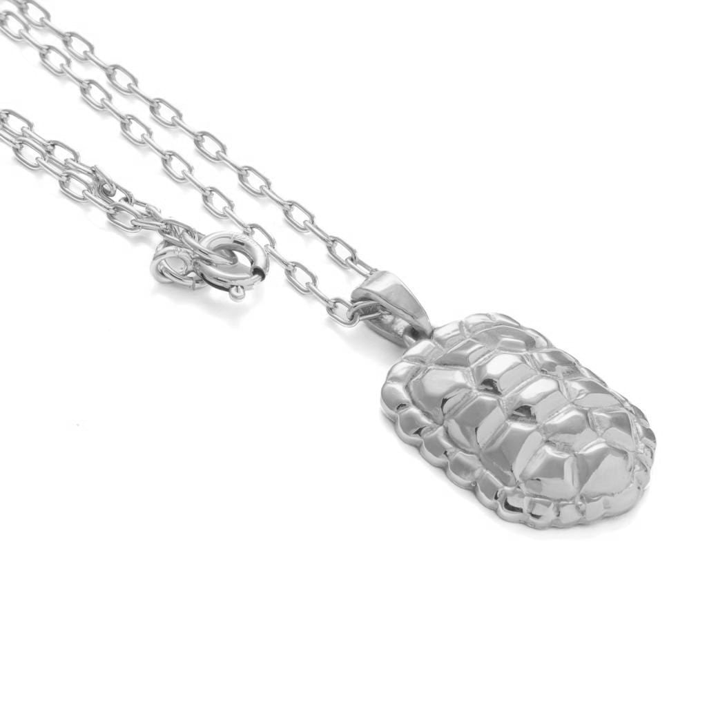 Dalasini Sahel Sterling Silver Tortoise Shell Pendant Necklace Front