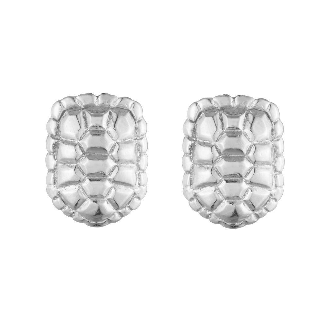 Dalasini Sahel Sterling Silver Tortoise Shell Stud Earrings Front
