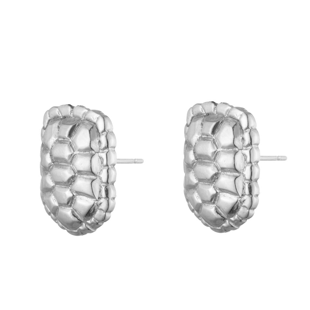 Dalasini Sahel Sterling Silver Tortoise Shell Stud Earrings Front