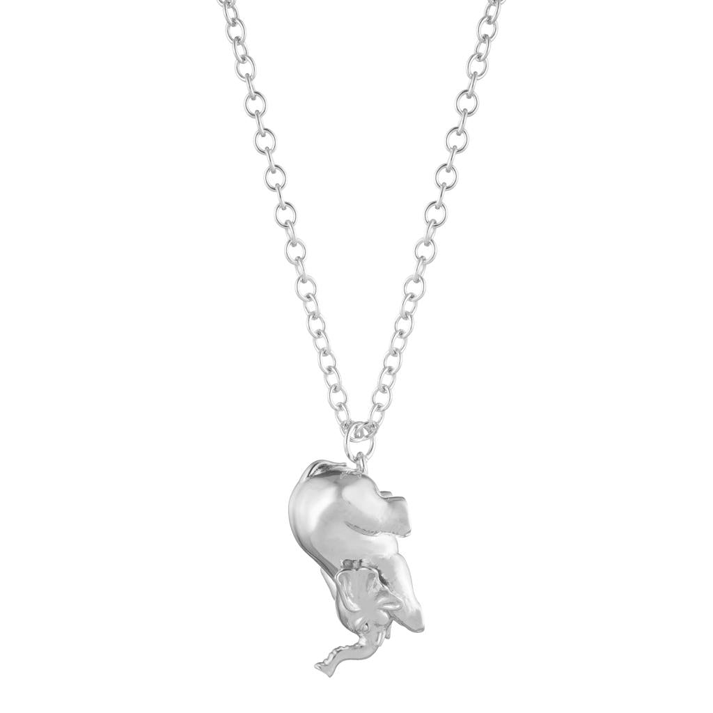 Dalasini Selous Sterling Silver Elephant Pendant Necklace Hanging Side