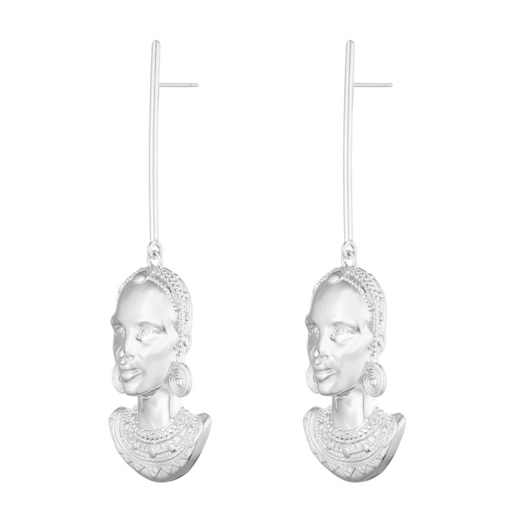 Dalasini Turkana Sterling Silver Maasai Earrings Front