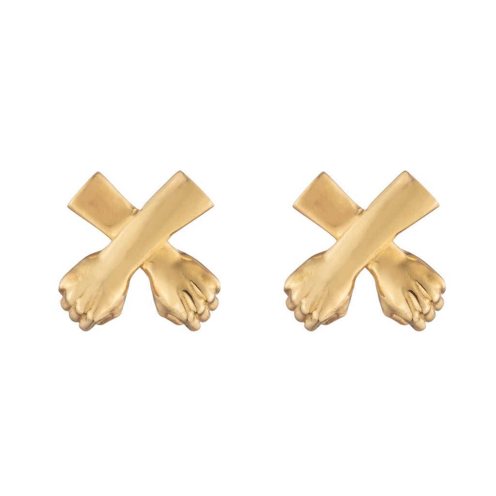 Dalasini Wakanda Gold Stud Earrings Front