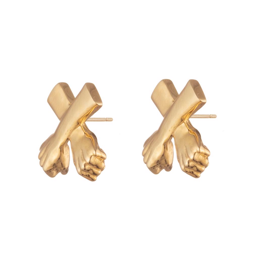 Dalasini Wakanda Gold Stud Earrings Front