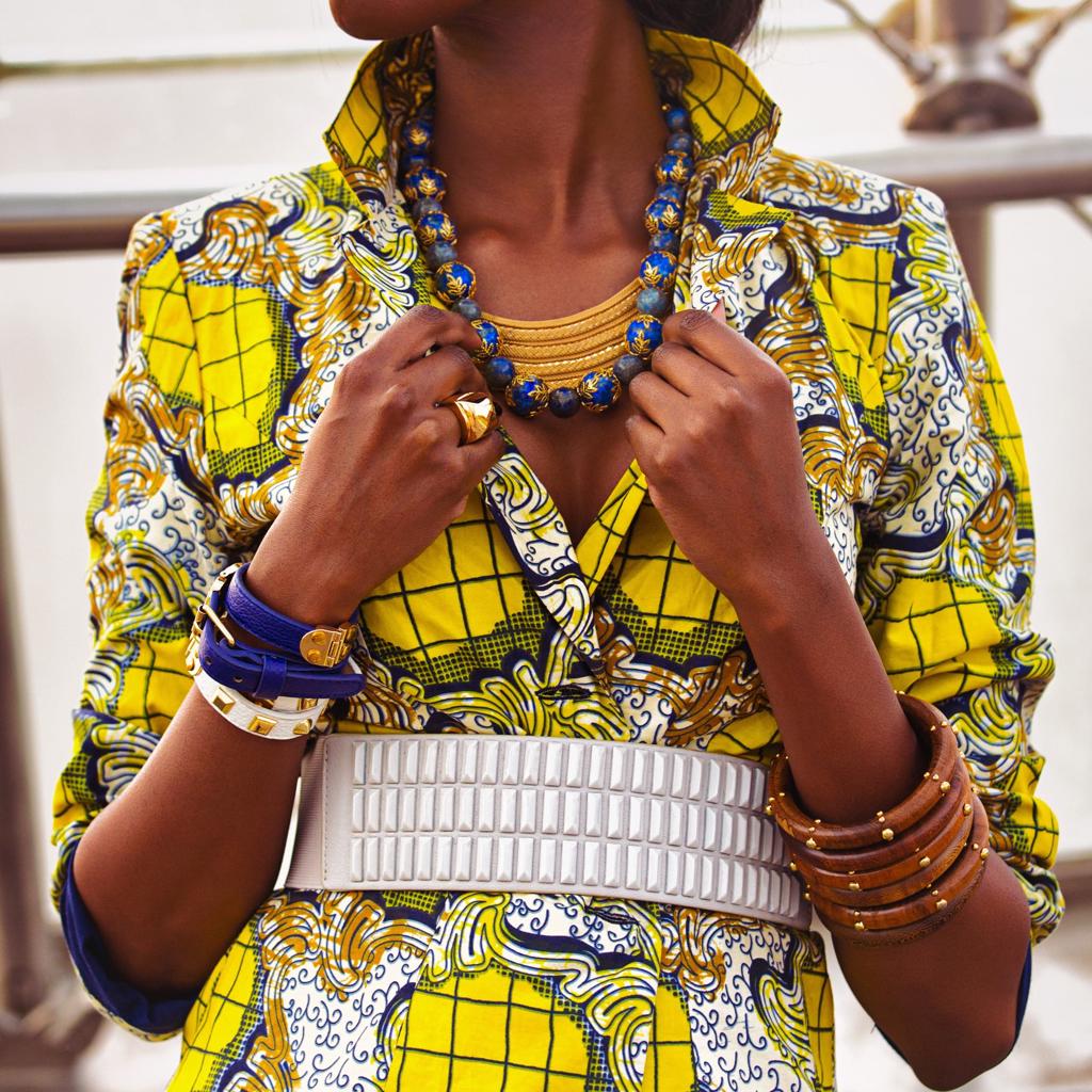 Model Wearing Dalasini Kabul Lapis Lazuli Necklace