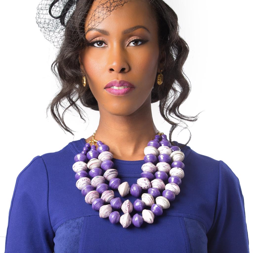 Dalasini Kampala Paper Bead Necklace Top